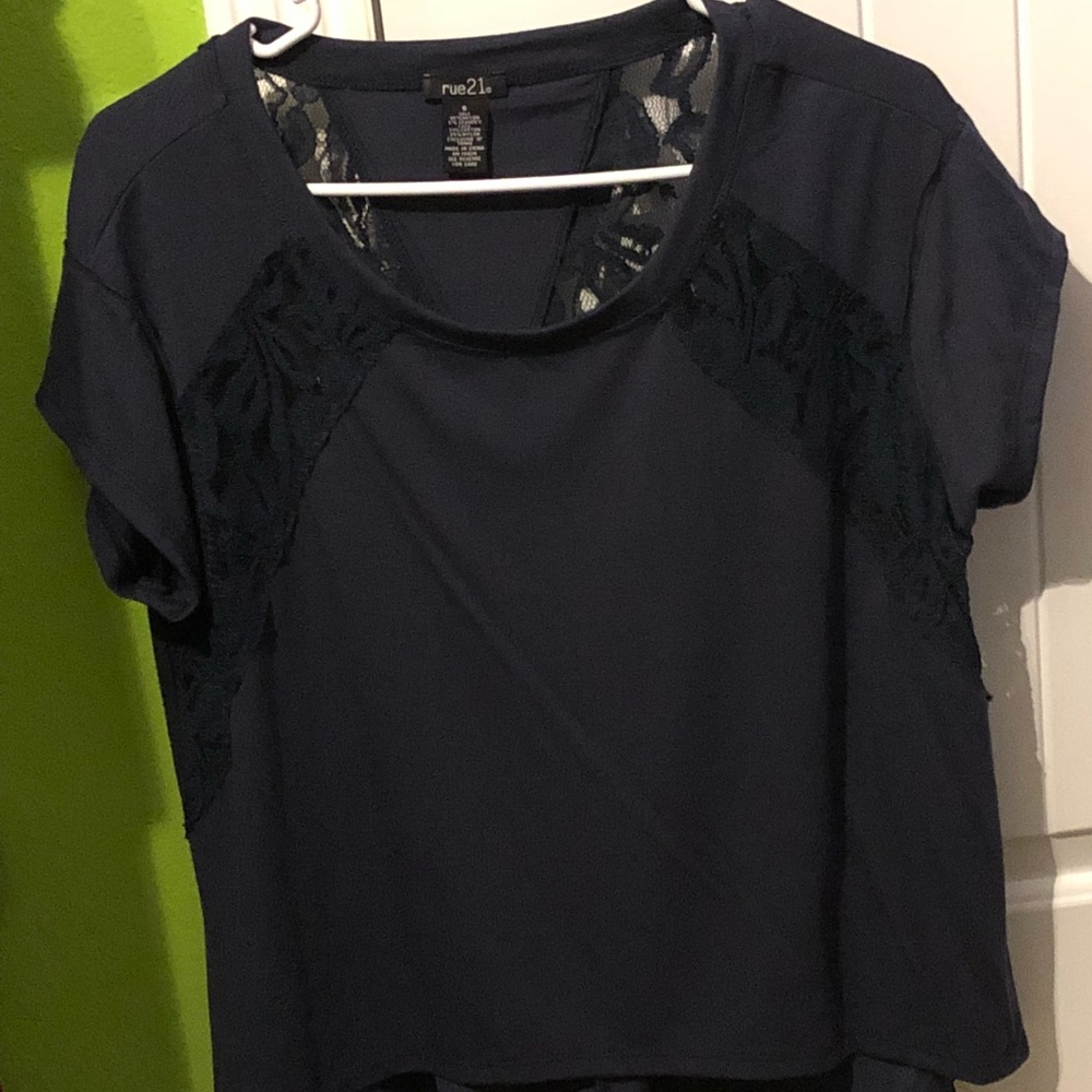 Women’s Navy Blue Lace Shirt